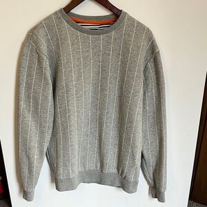 Denim & Flower Gray Pinstripe Crewneck Sweater